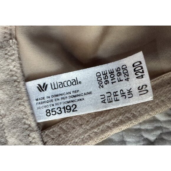 Wacoal Basic Beauty Spacer T Shirt Bra Underwire Women's SZ 42DD Beige 853192 - Picture 5 of 8